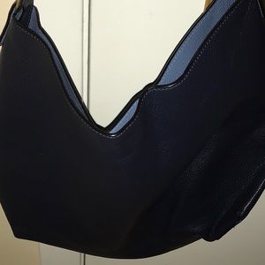 Dark blue leather bag